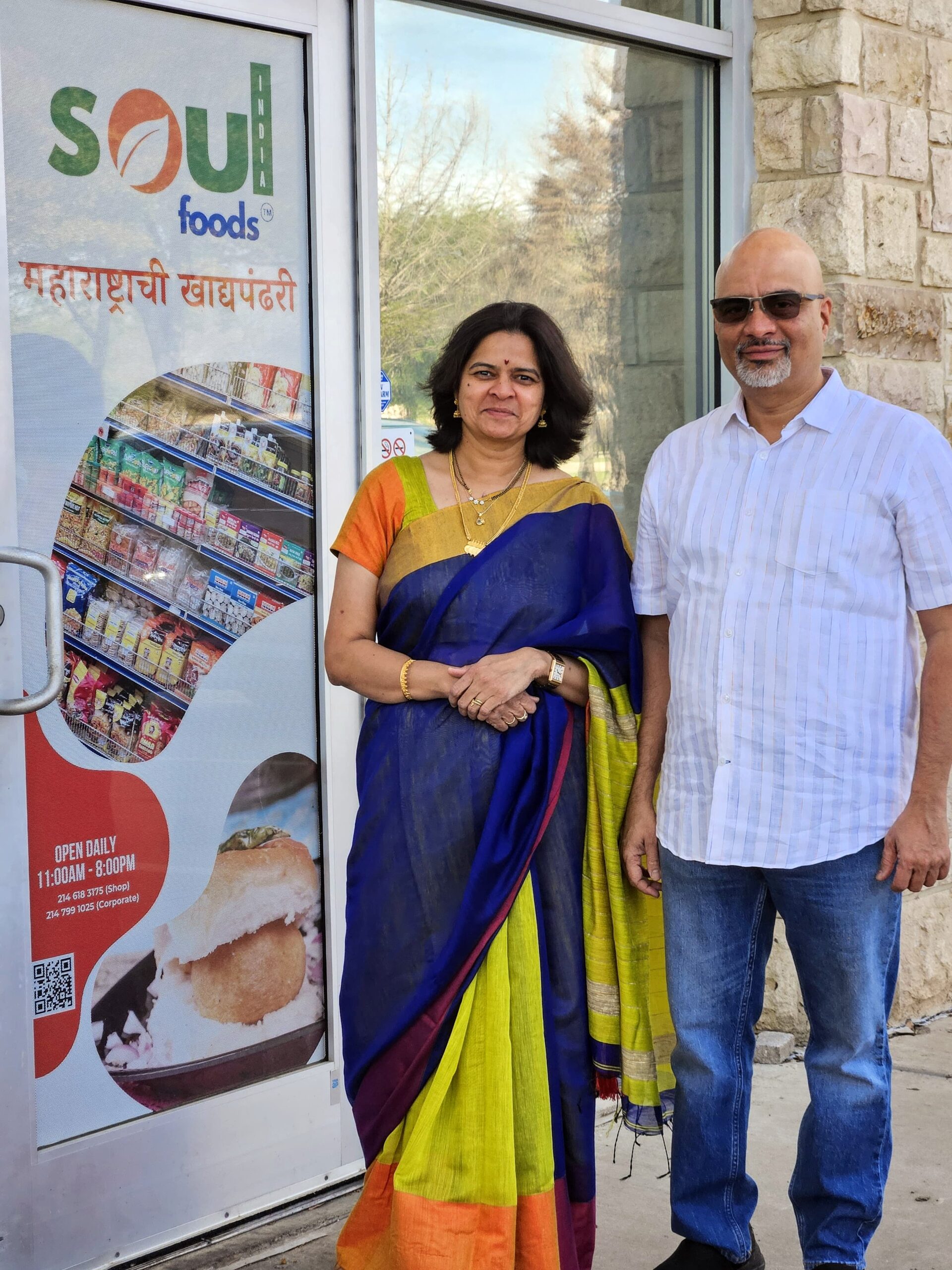 Soul Foods India founders outside the Frisco store