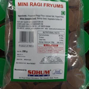 Sohum Mini Ragi Papad (200Gm)